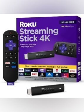 Roku Streaming Stick 4K Streaming Device 4K/HDR/Dolby Vision with Voice Remote